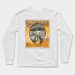 African Cheetah Baobab Stamp Long Sleeve T-Shirt